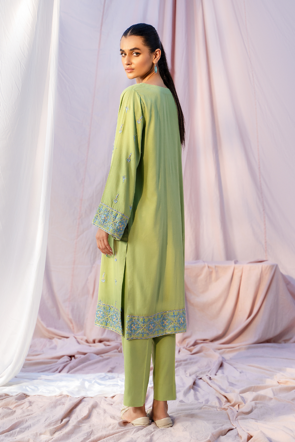 2 PC Stitched | Linen Embroidered Shirt + Trouser
