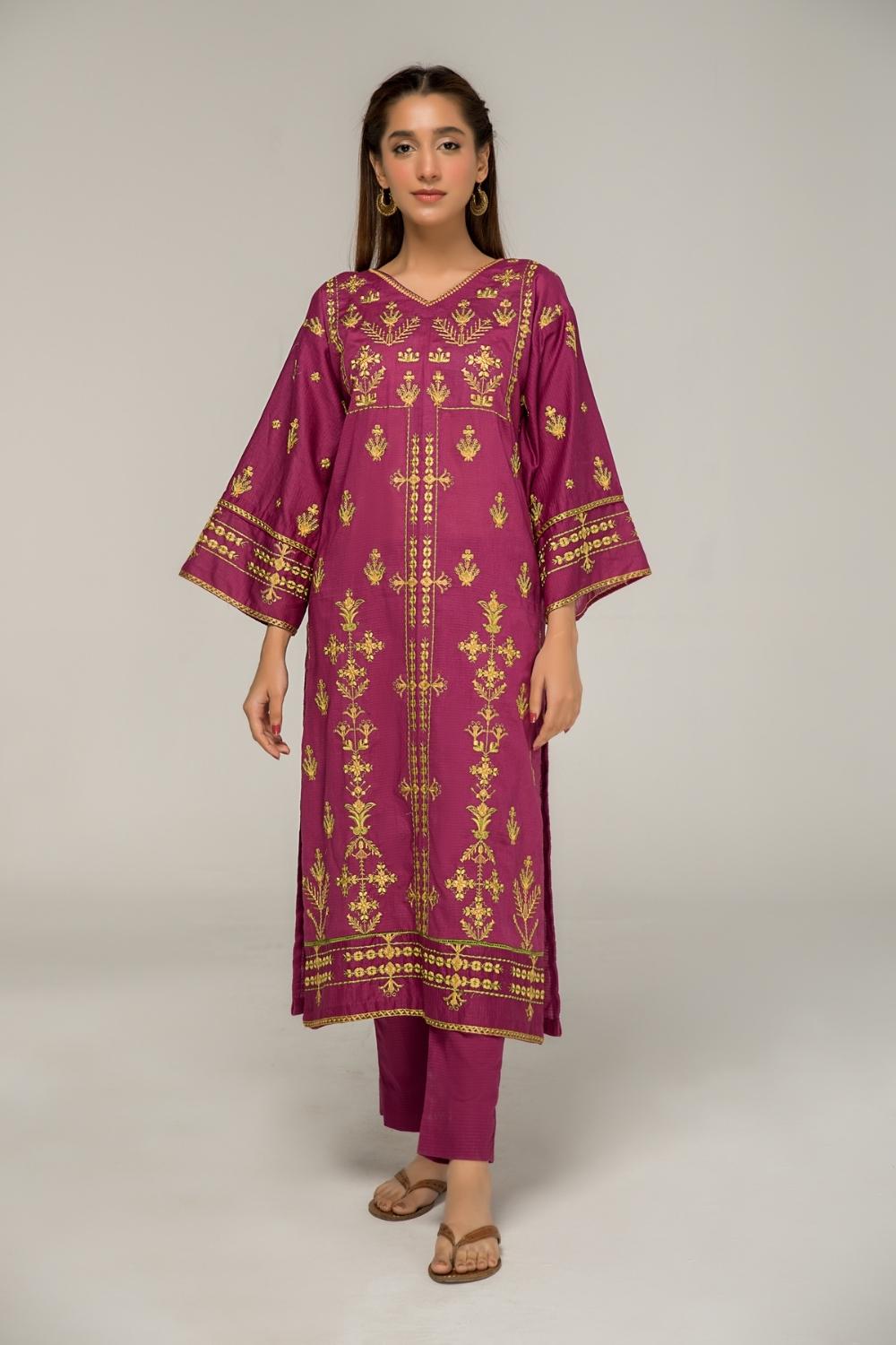 2 PC Stitched | Single Pik Cotton Embroided Shirt + Trouser