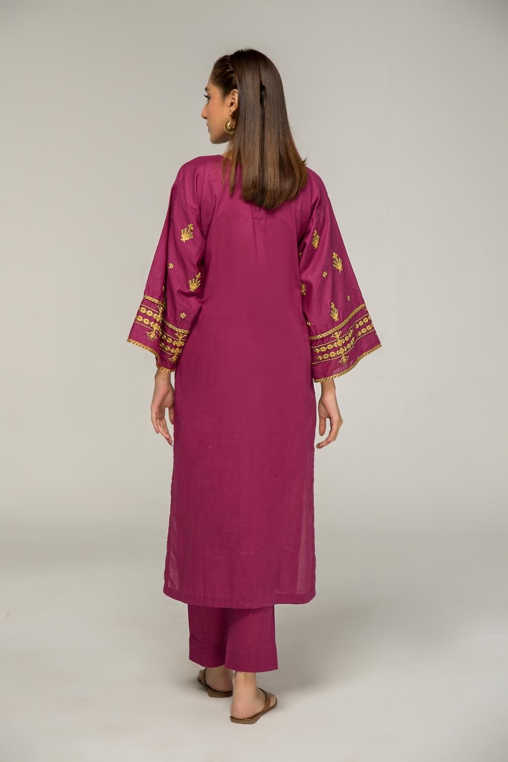 2 PC Stitched | Single Pik Cotton Embroided Shirt + Trouser