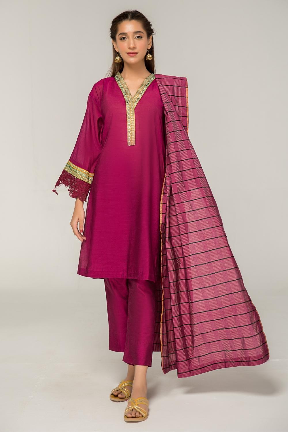 3 PC Stitched | Paper Cotton Shirt + Dupatta + Trouser