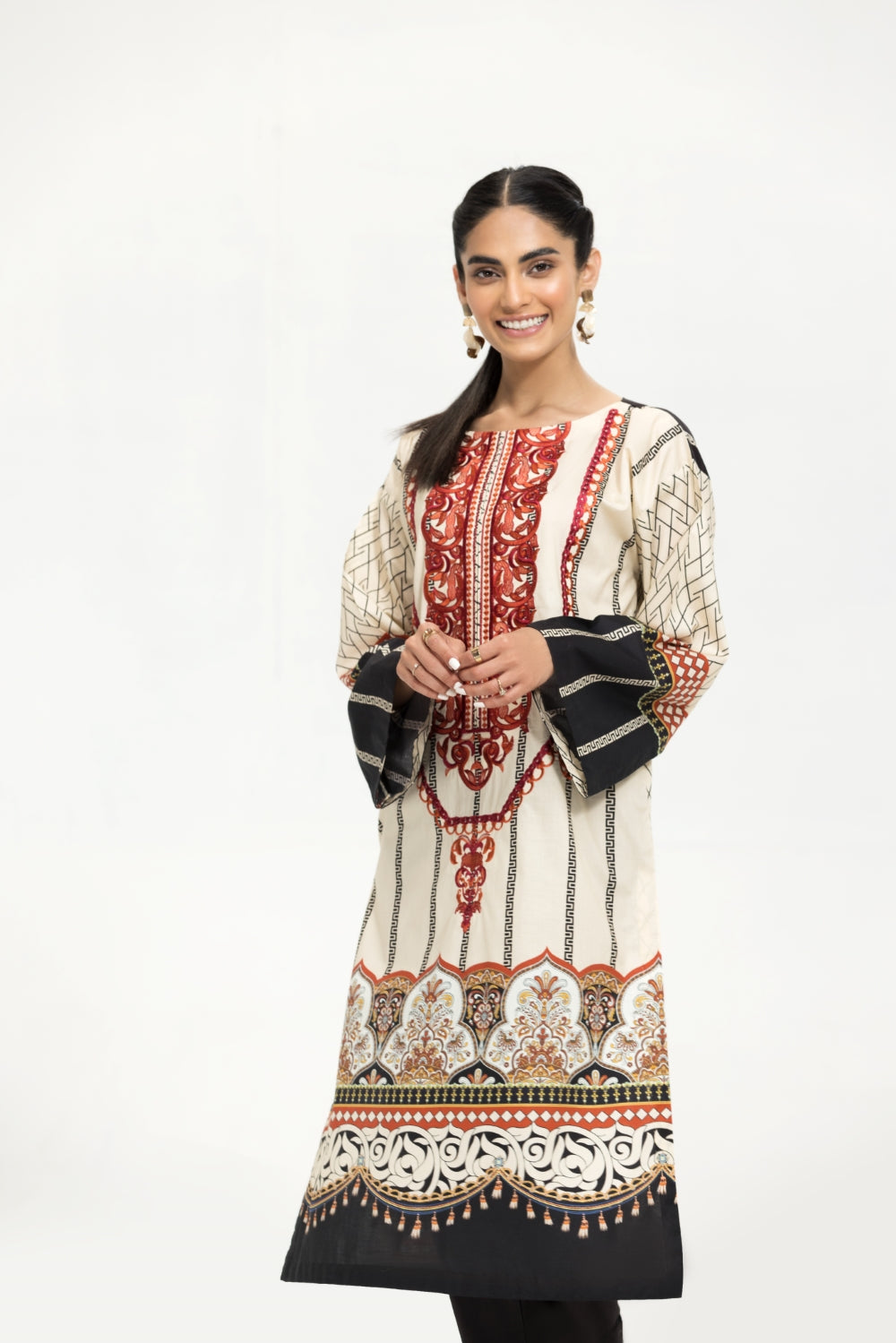 1 PC Stitched | Emborided+ Printed Shirt