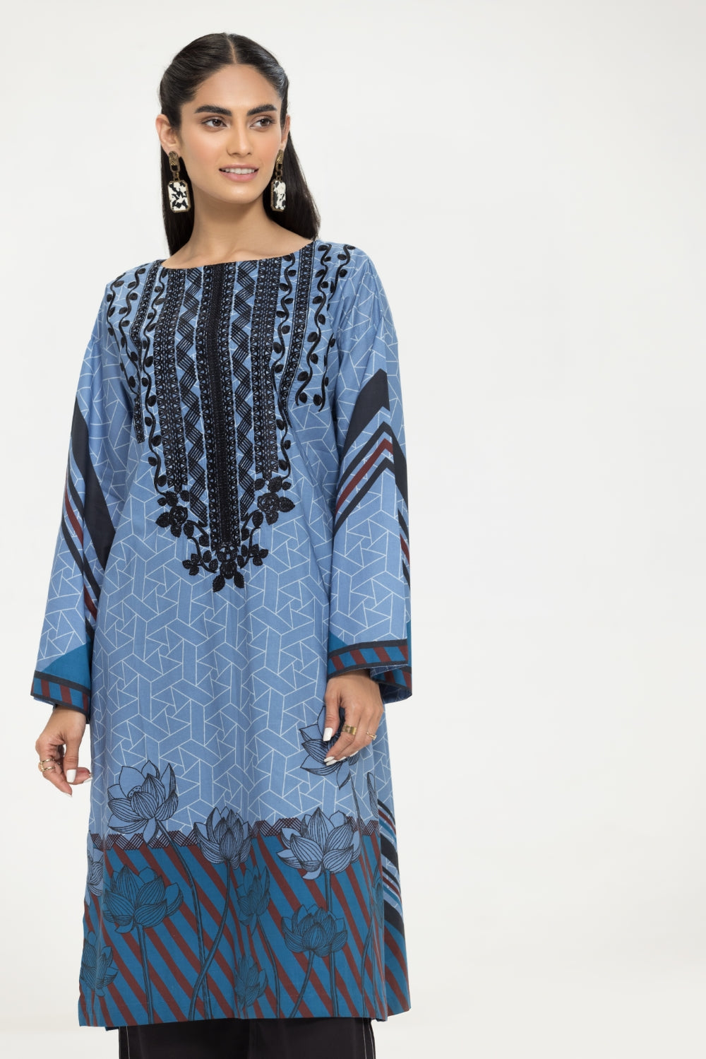 1 PC Stitched | Emborided+ Printed Shirt