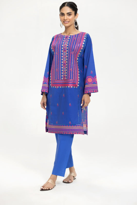 2 PC Stitched | Emborided+ Printed Shirt + Dyed Trouser