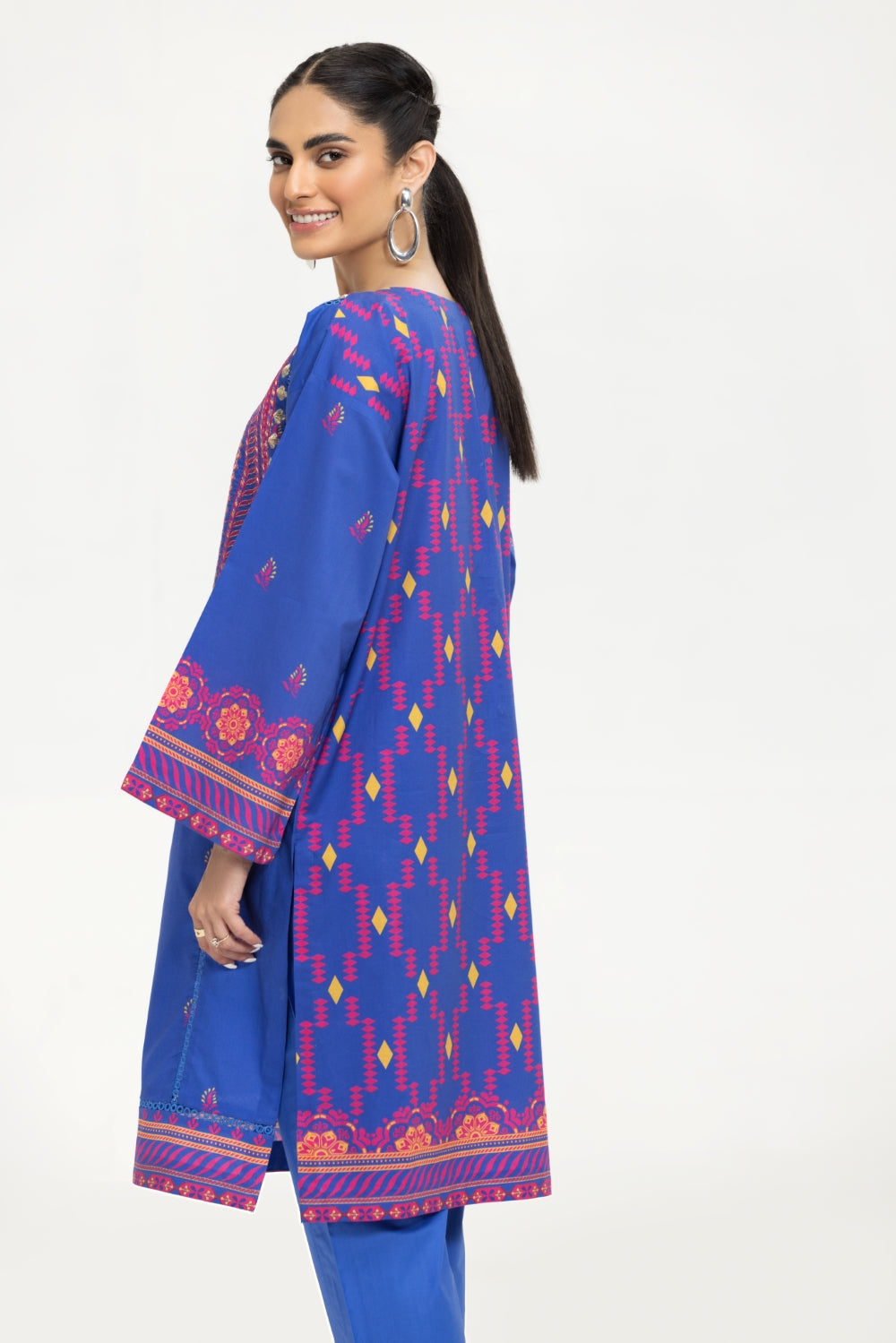 2 PC Stitched | Emborided+ Printed Shirt + Dyed Trouser