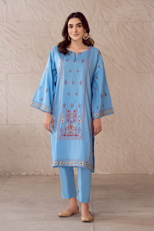 2 PC Stitched | Cotton Embroided Shirt + Trouser