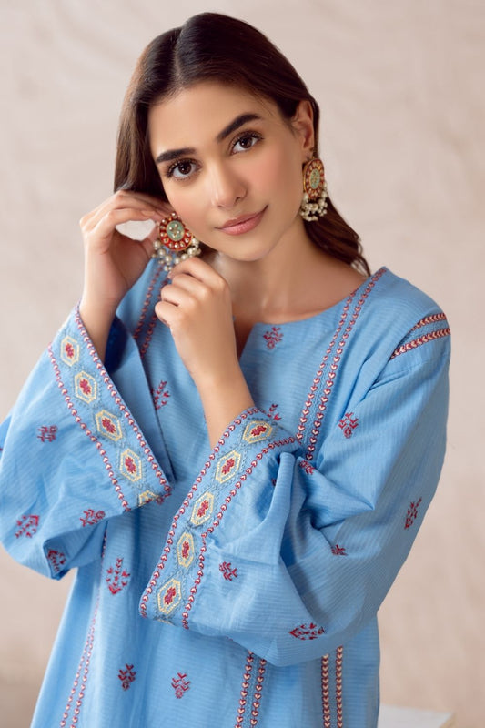 2 PC Stitched | Cotton Embroided Shirt + Trouser