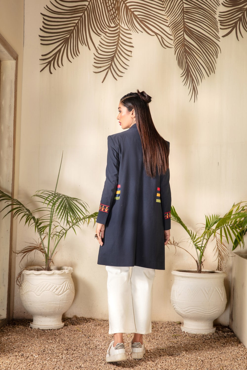 1 PC Stitched | Cotton Emborided long Jacket