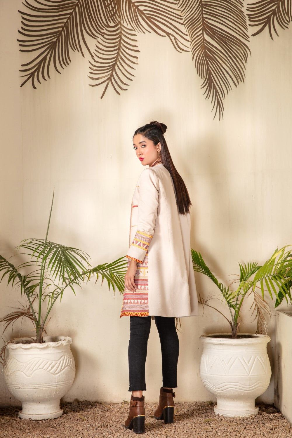 1 PC Stitched | Cotton Emborided long Jacket