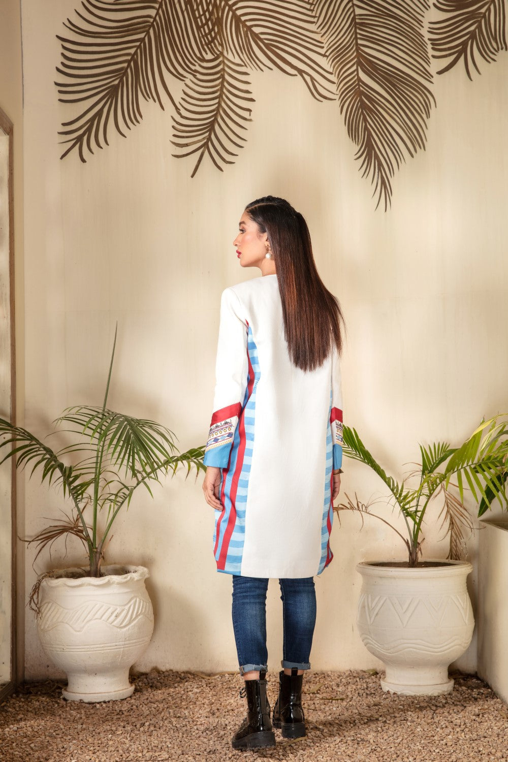 1 PC Stitched | Cotton Emborided long Jacket