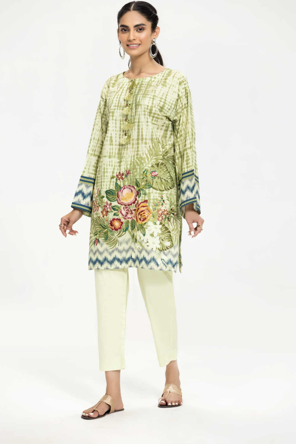 2 PC Stitched | Printed Shirt  +  Dyed Trouser