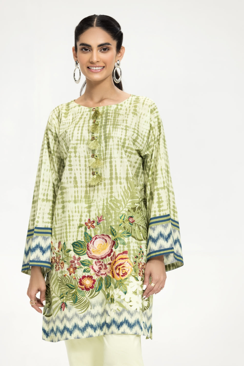 2 PC Stitched | Printed Shirt  +  Dyed Trouser