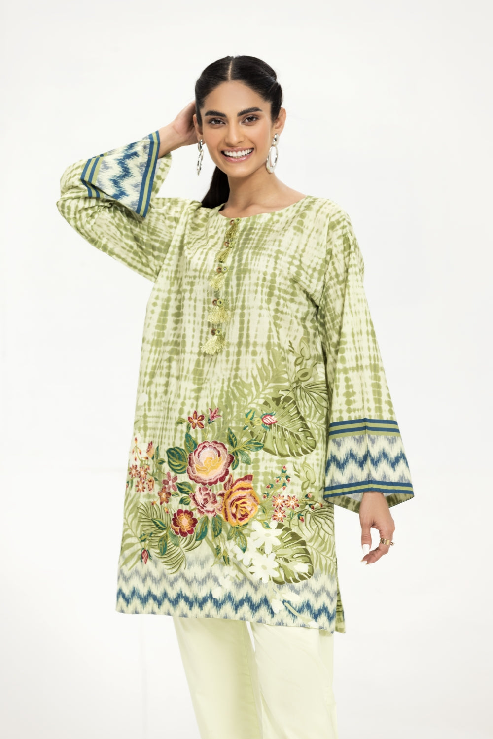 2 PC Stitched | Printed Shirt  +  Dyed Trouser