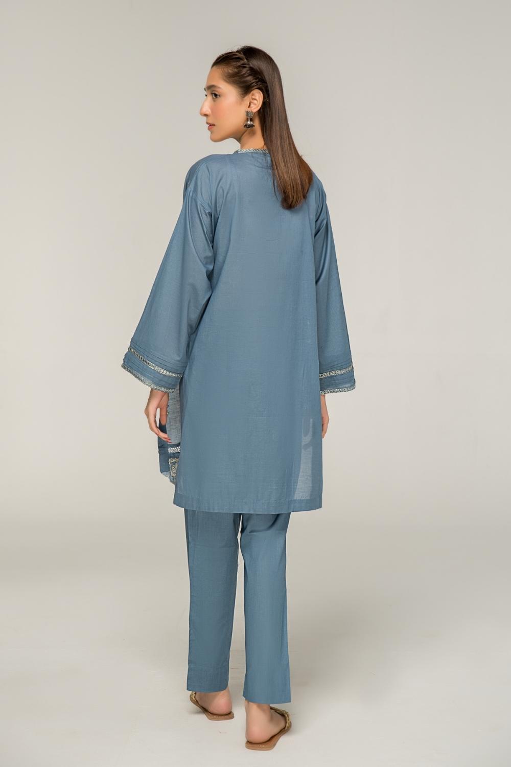 2 PC Stitched | Embroided Lawn Shirt + Trouser