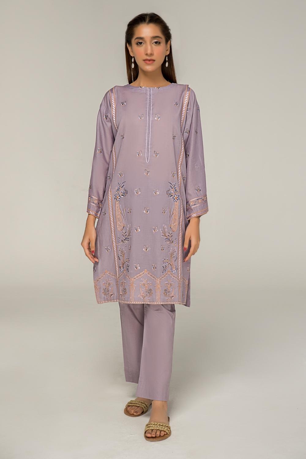 2 PC Stitched | Embroided Lawn Shirt + Trouser