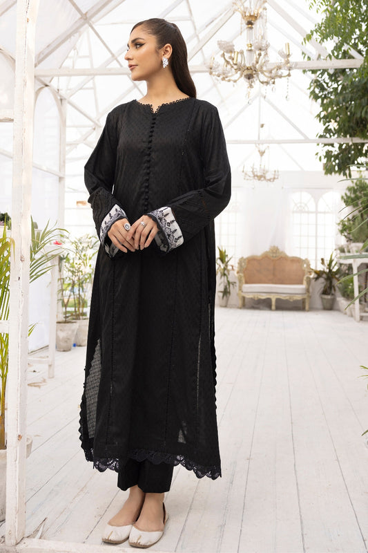 2 PC Stitched | Embroidered Jacquard Cotton Shirt+ Trouser