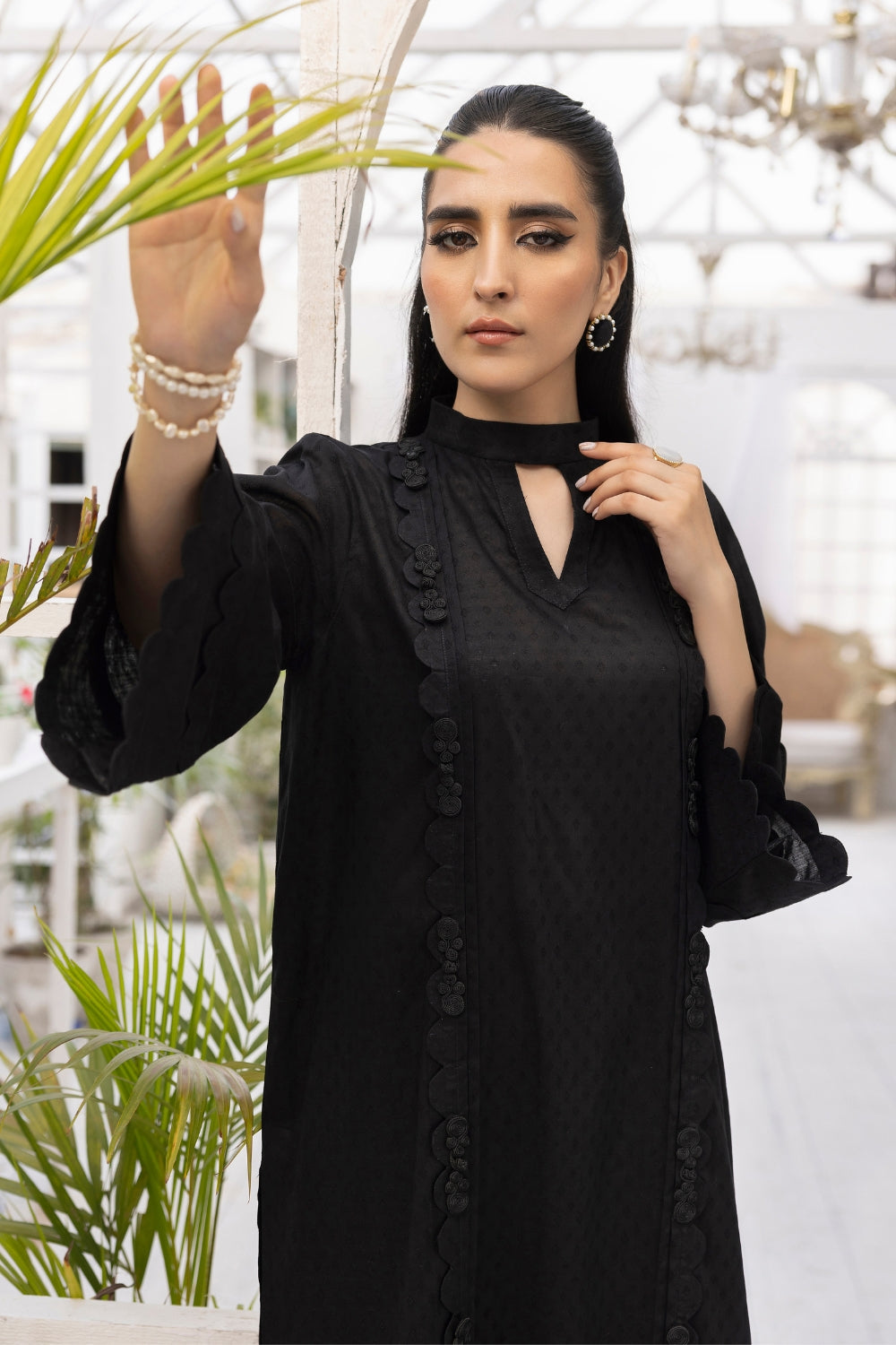 2 PC Stitched | Embroidered Jacquard Cotton Shirt+ Trouser