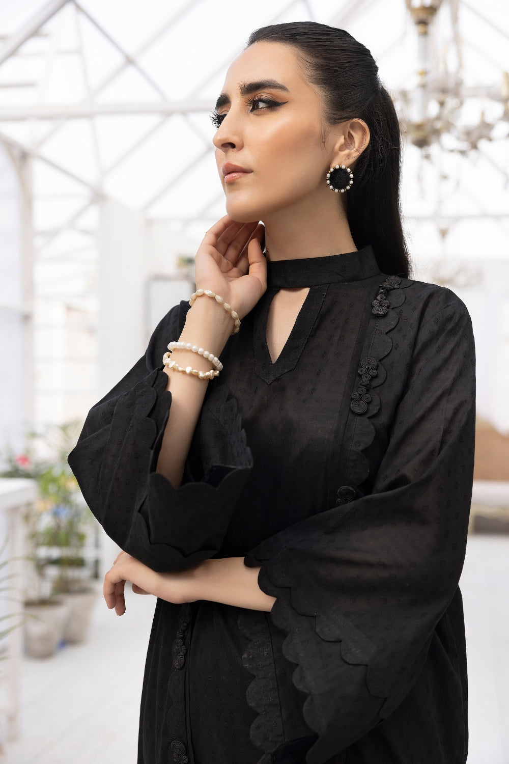 2 PC Stitched | Embroidered Jacquard Cotton Shirt+ Trouser