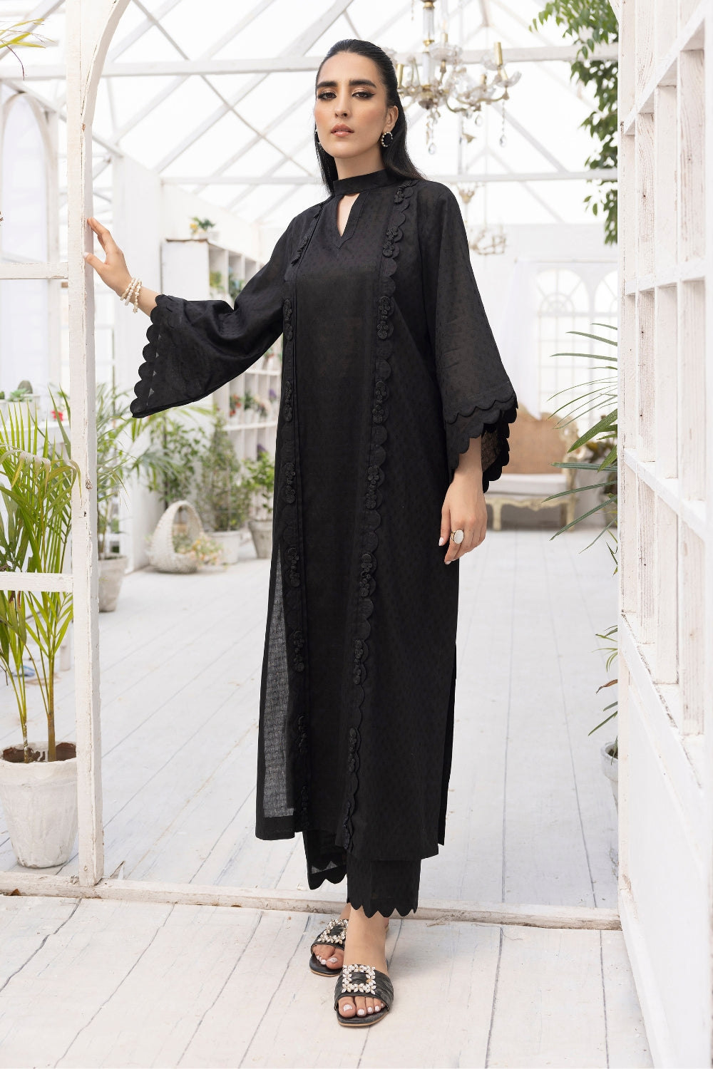 2 PC Stitched | Embroidered Jacquard Cotton Shirt+ Trouser