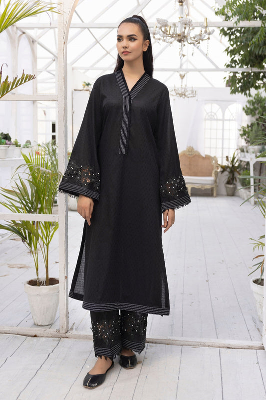 2 PC Stitched | Embroidered Jacquard Cotton Shirt+ Trouser