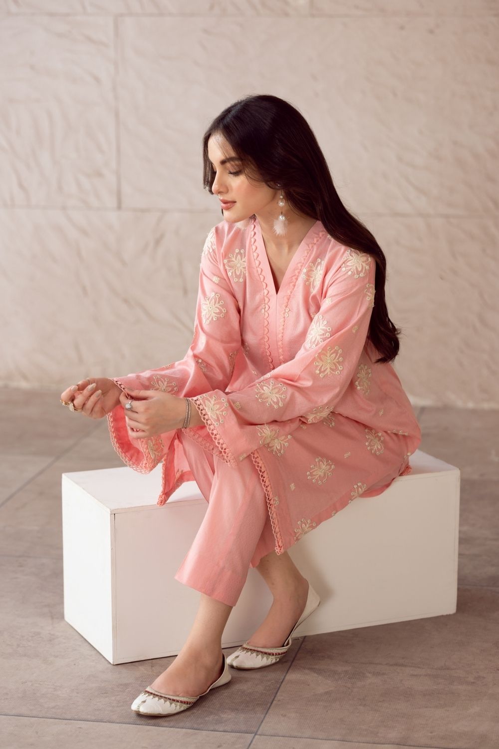 2 PC Stitched |Jarquard Embroided Shirt + Trouser