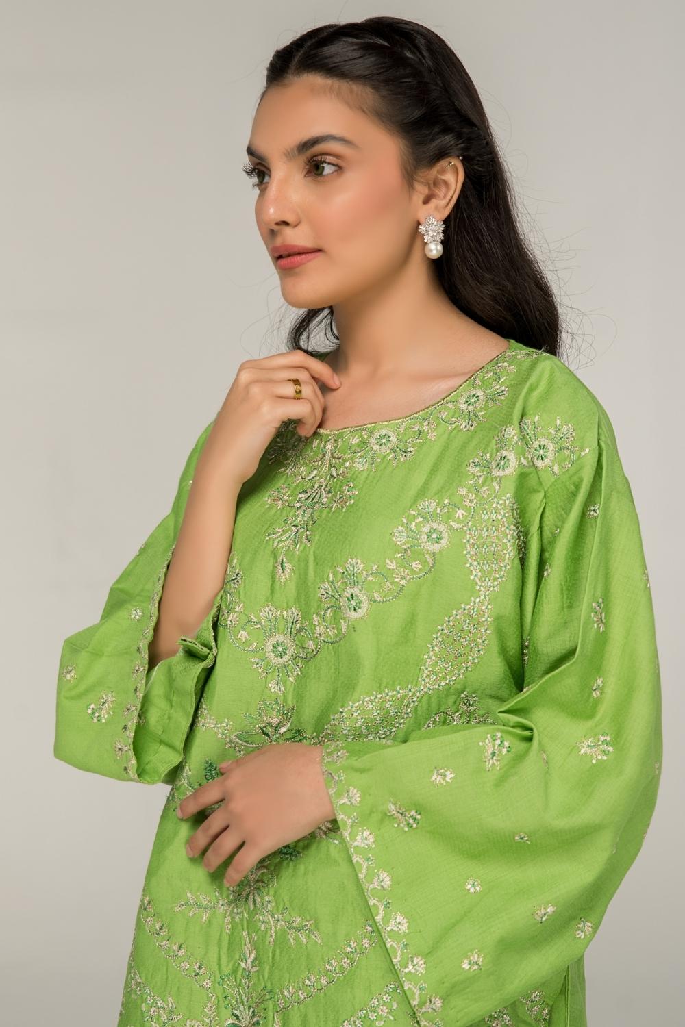 2 PC Stitched | Jaquard Embroided Shirt + Trouser