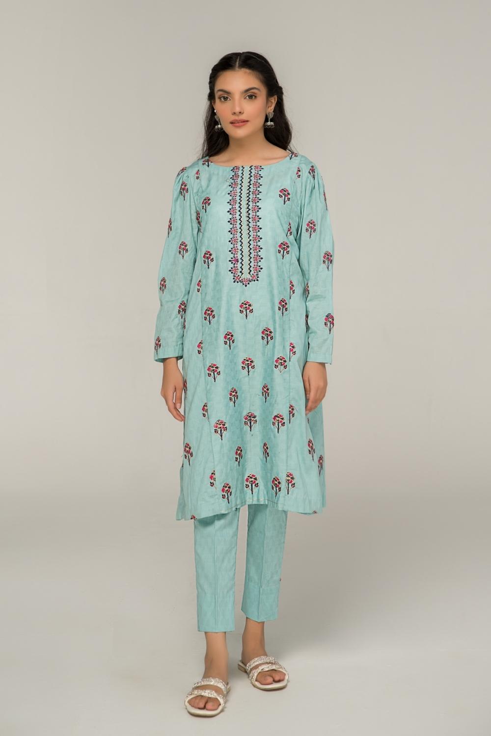 2 PC Stitched | Jacquard Embroidered Shirt + Trouser