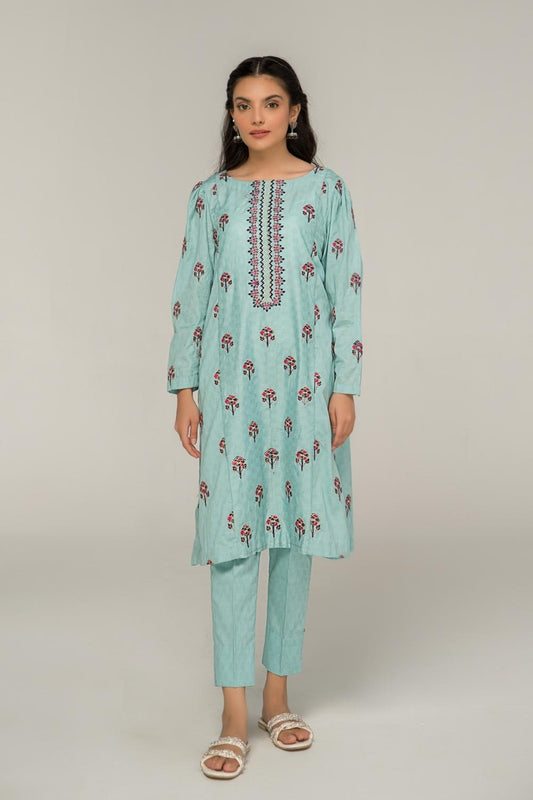 2 PC Stitched | Jacquard Embroidered Shirt + Trouser