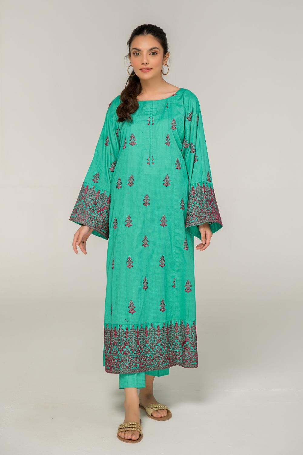 2 PC Stitched | Jacquard Embroidered Shirt + Trouser