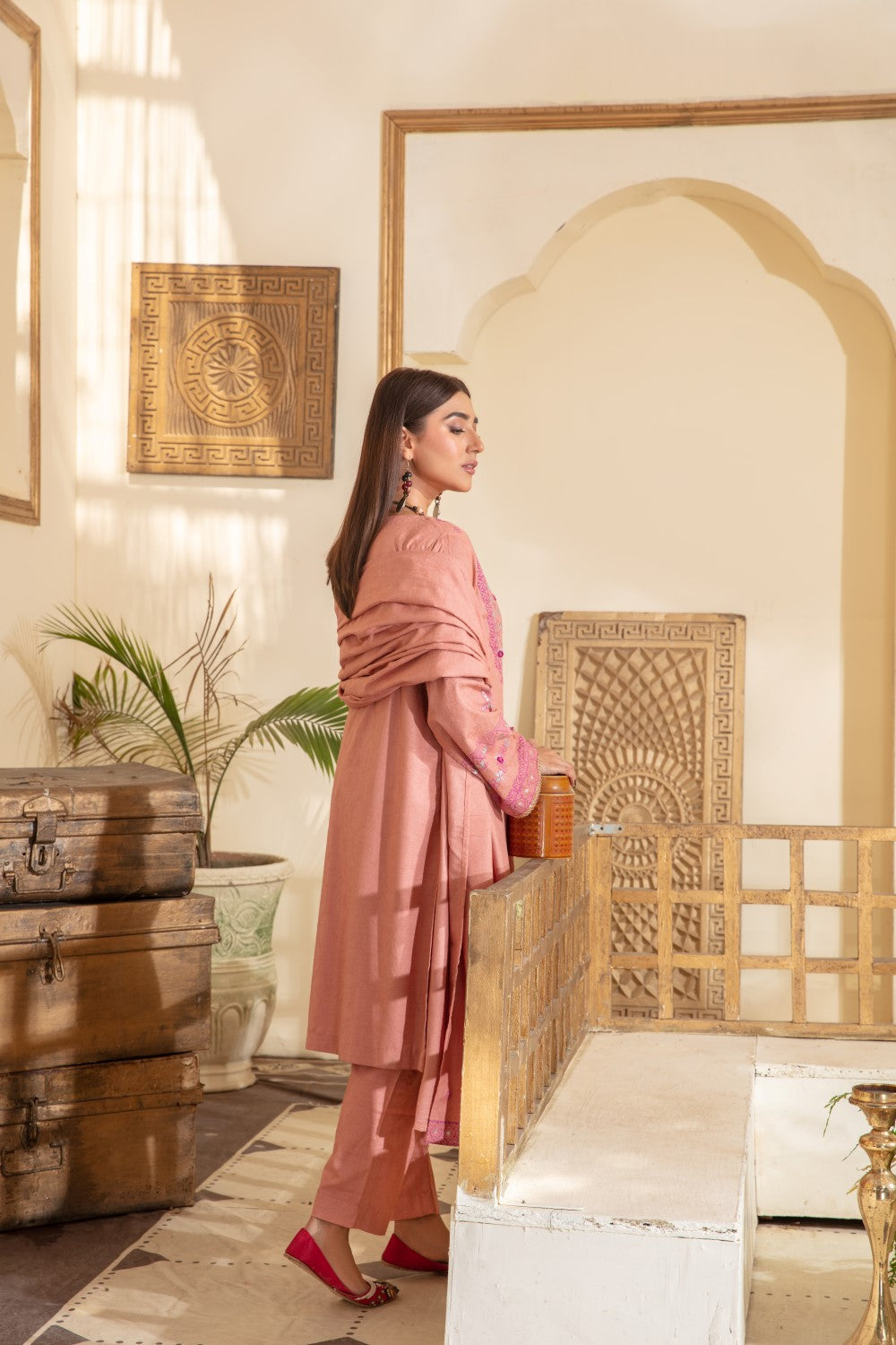 2 PC Stitched | Jaquard Printed Shirt+ Duppata