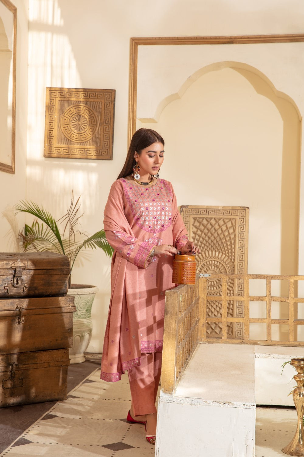 2 PC Stitched | Jaquard Printed Shirt+ Duppata