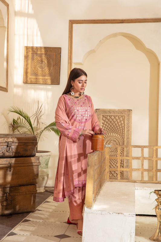 2 PC Stitched | Jaquard Printed Shirt+ Duppata