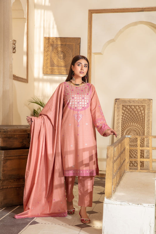 2 PC Stitched | Jaquard Printed Shirt+ Duppata