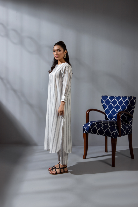 2 PC Stitched | Dyed Jacquard Shirt  + Trouser