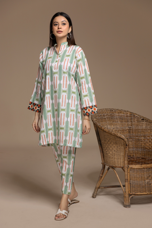 2 PC Stitched | Khaddar Printed Shirt + Trouser