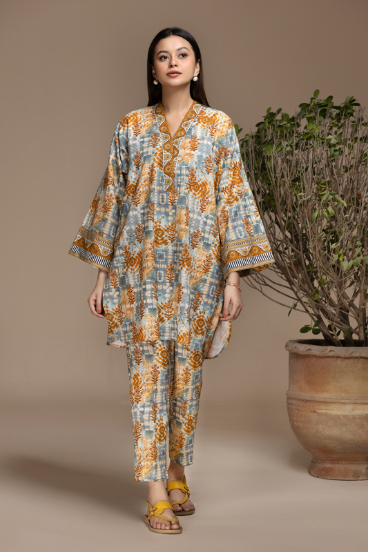 2 PC Stitched | Khaddar Printed Shirt + Trouser