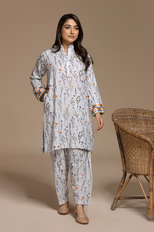 2 PC Stitched | Khaddar Printed Shirt + Trouser