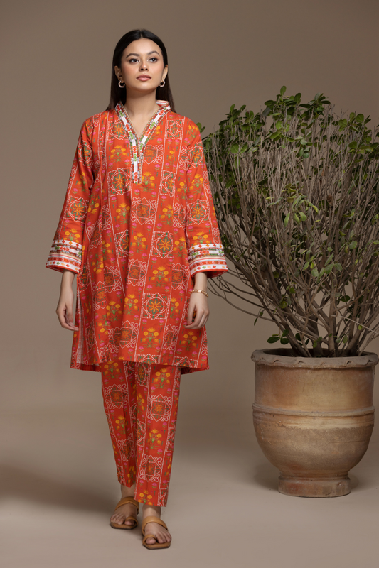 2 PC Stitched | Khaddar Printed Shirt + Trouser