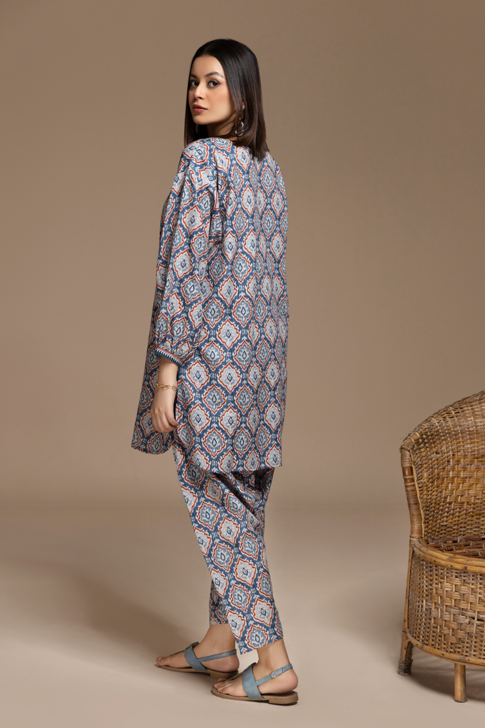 2  PC Stitched |Digital Printed Khaddar Shirt + Shalwar