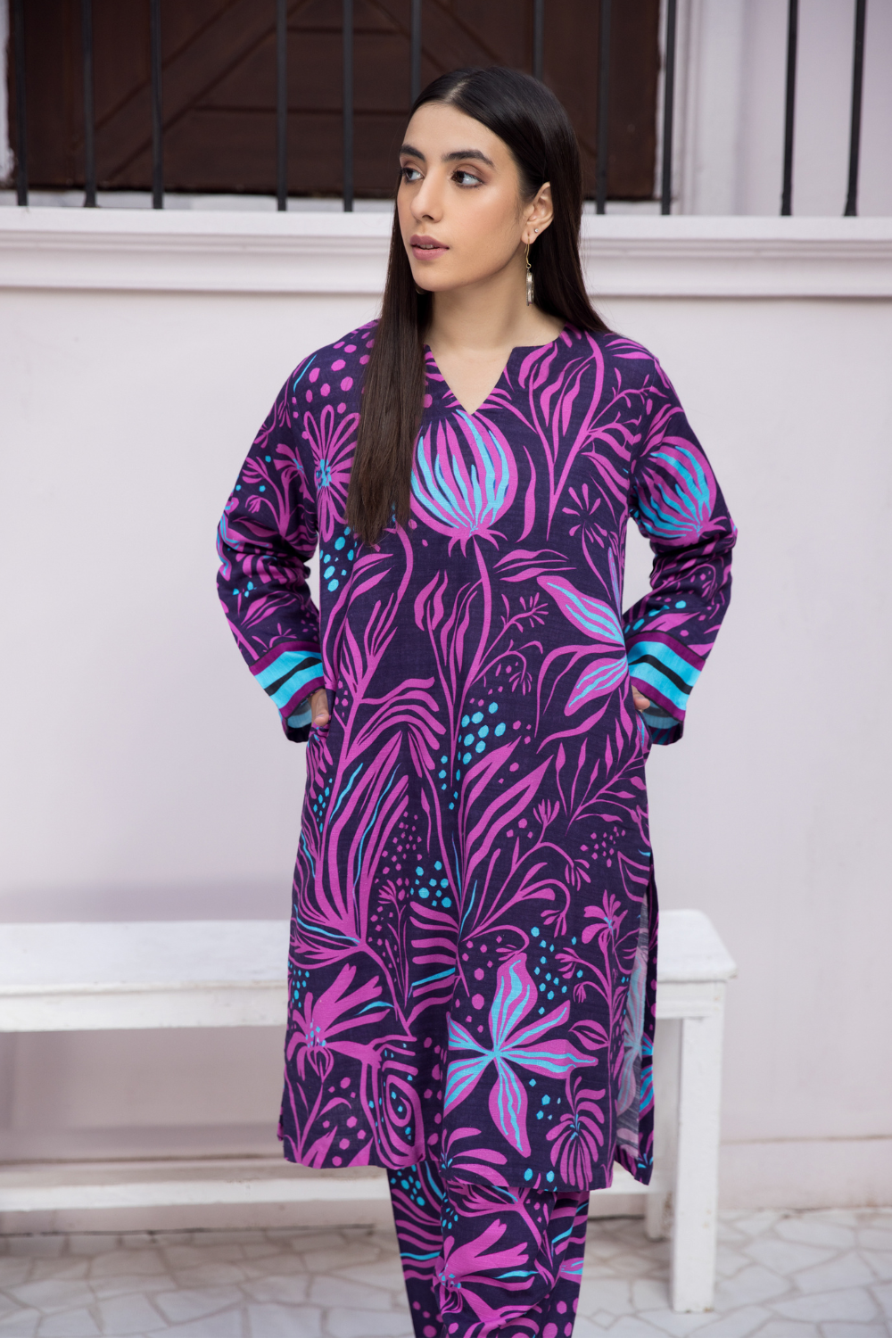 2 PC Stitched |Printed Stitched Khaddar Shirt + Trouser