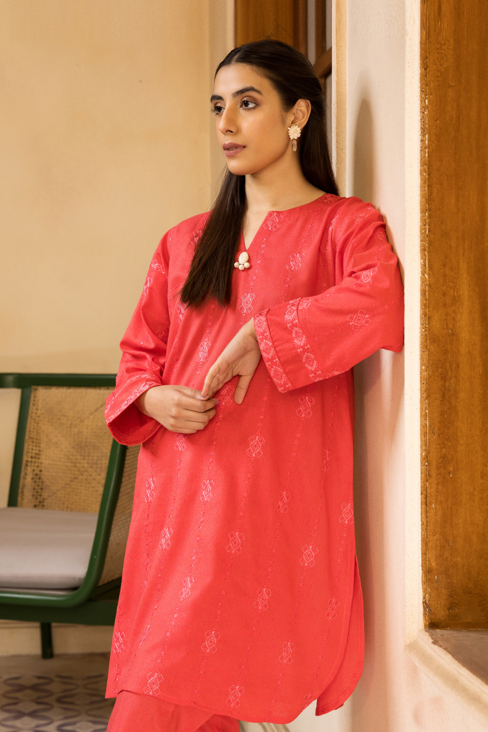 1 PC Stitched | Karandi Embroidered Shirt