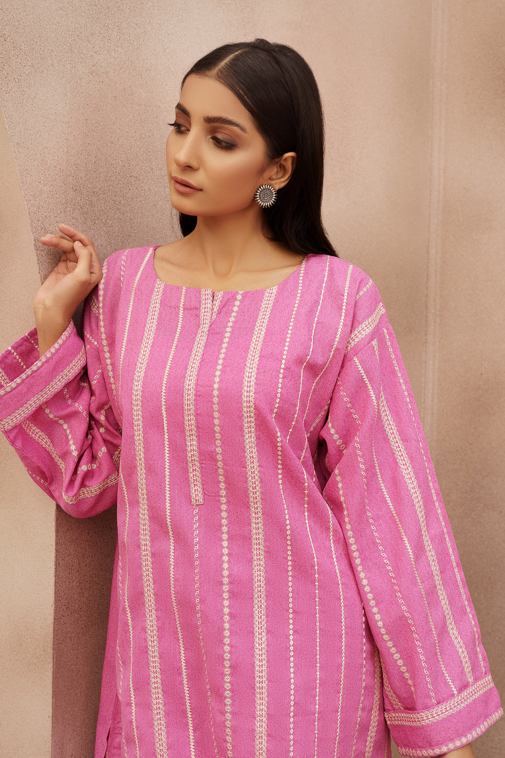1 PC Stitched | Embroidered Karandi Shirt