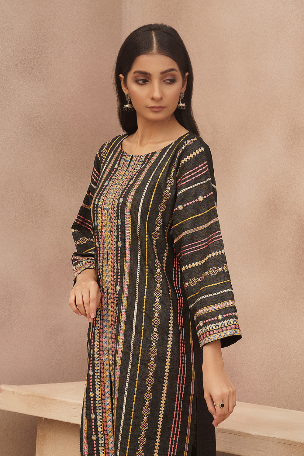 2 PC Stitched | Embroidered  Karandi Shirt + Trouser