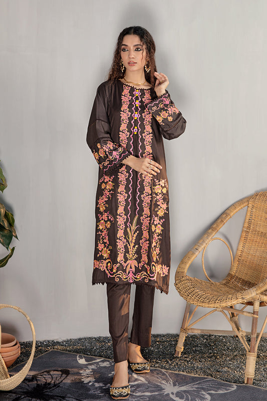 2 PC Stitched Embroidered Suit