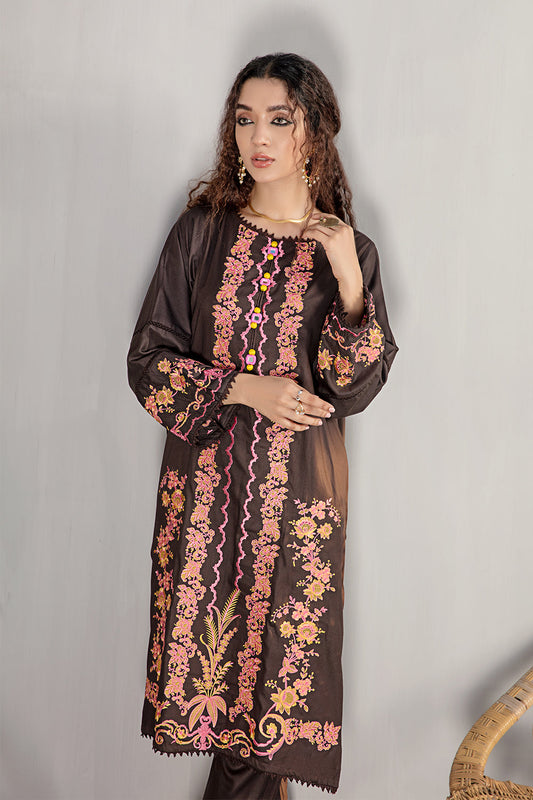 2 PC Stitched Embroidered Suit