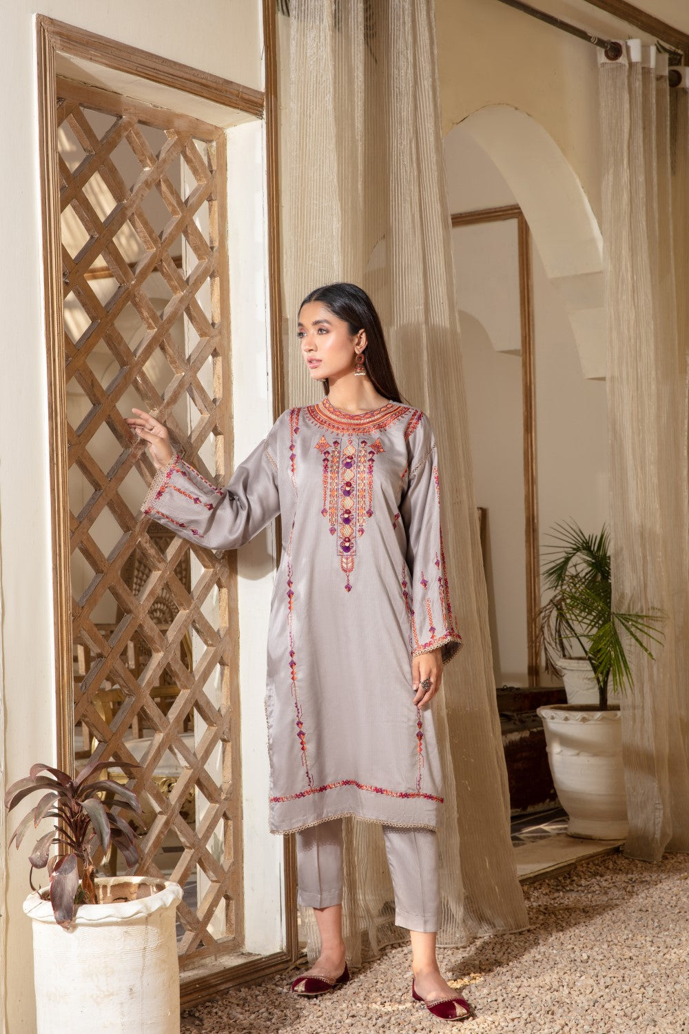 1 PC Stitched | Linen Embroidered Shirt