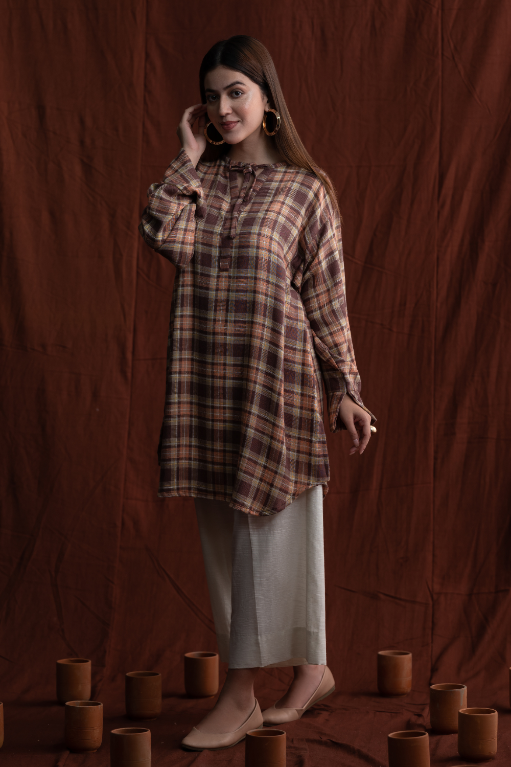 1 PC Stitched | Basic Cotton Check Shirt