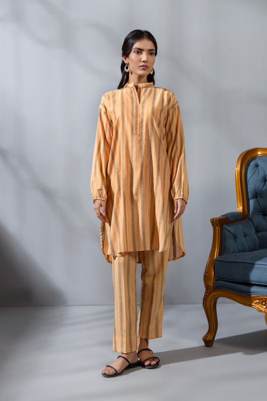 2 PC Stitched | Dyed Jacquard Shirt  + Trouser