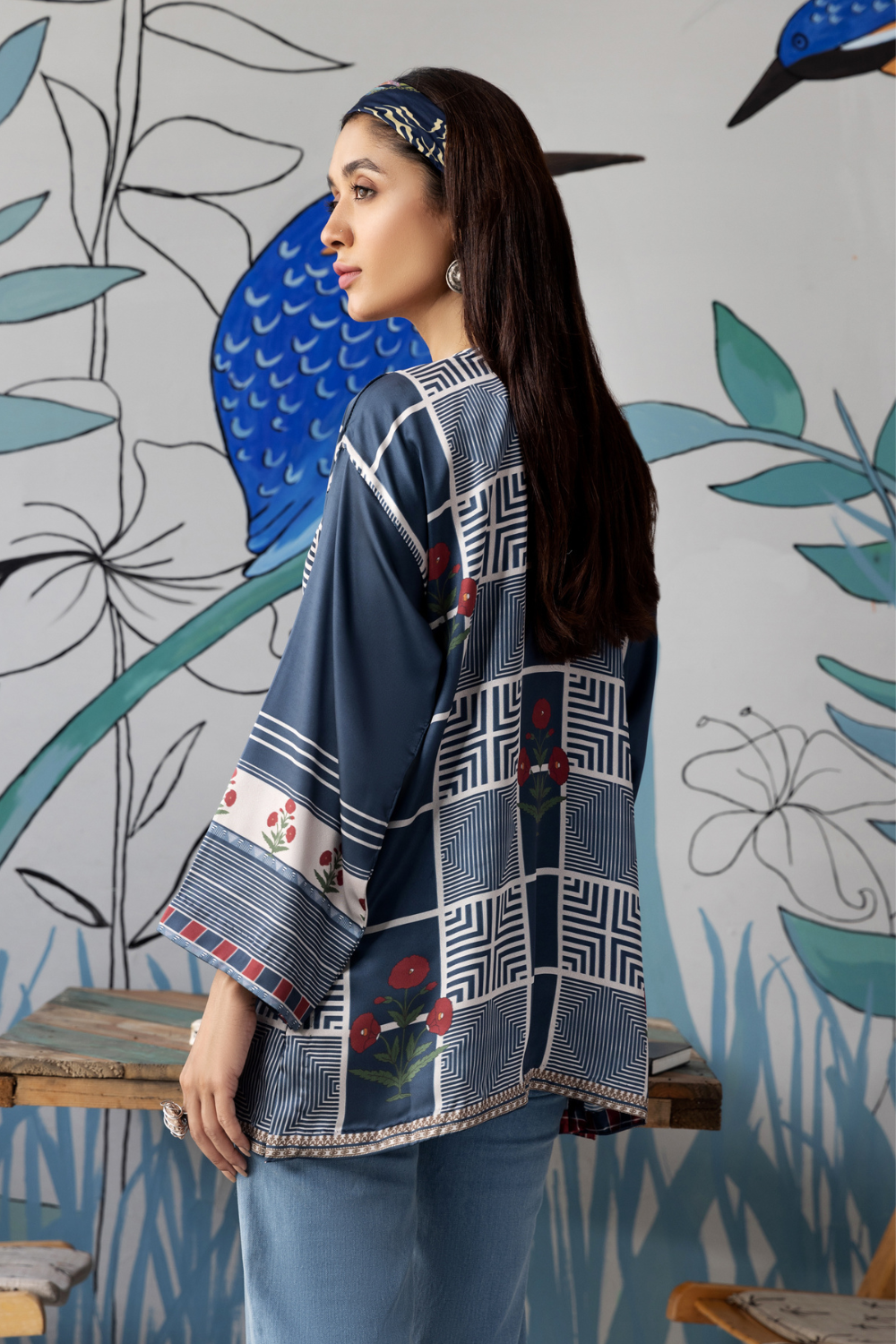 1 PC Stitched | Silk Tunic Printed Short Shirt