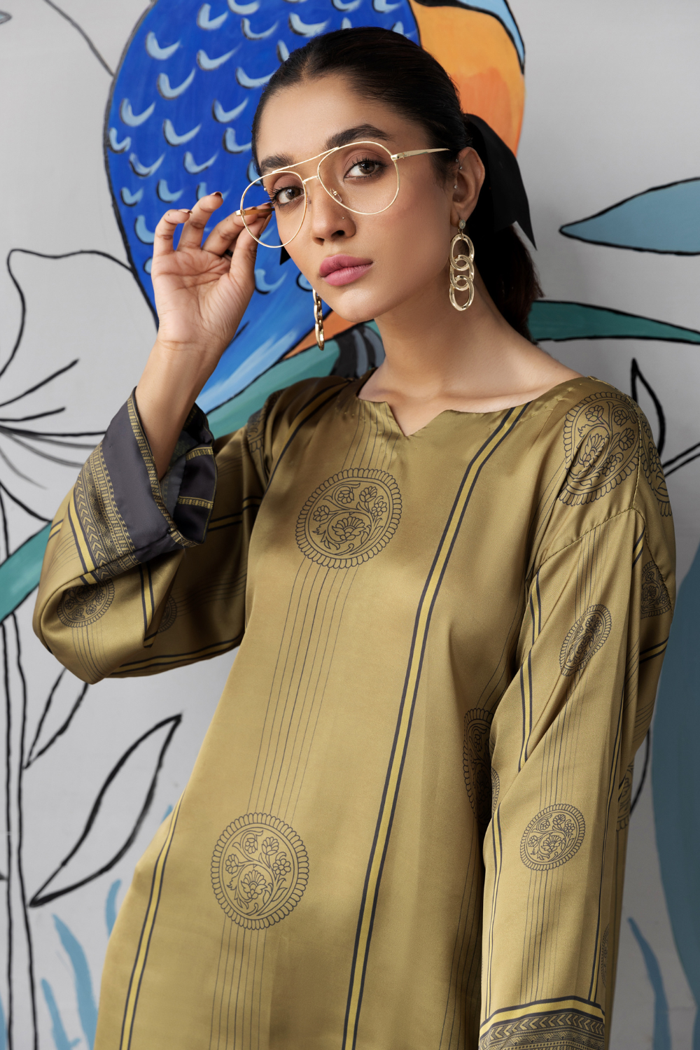 1 PC Stitched | Silk Tunic Printed Short Shirt