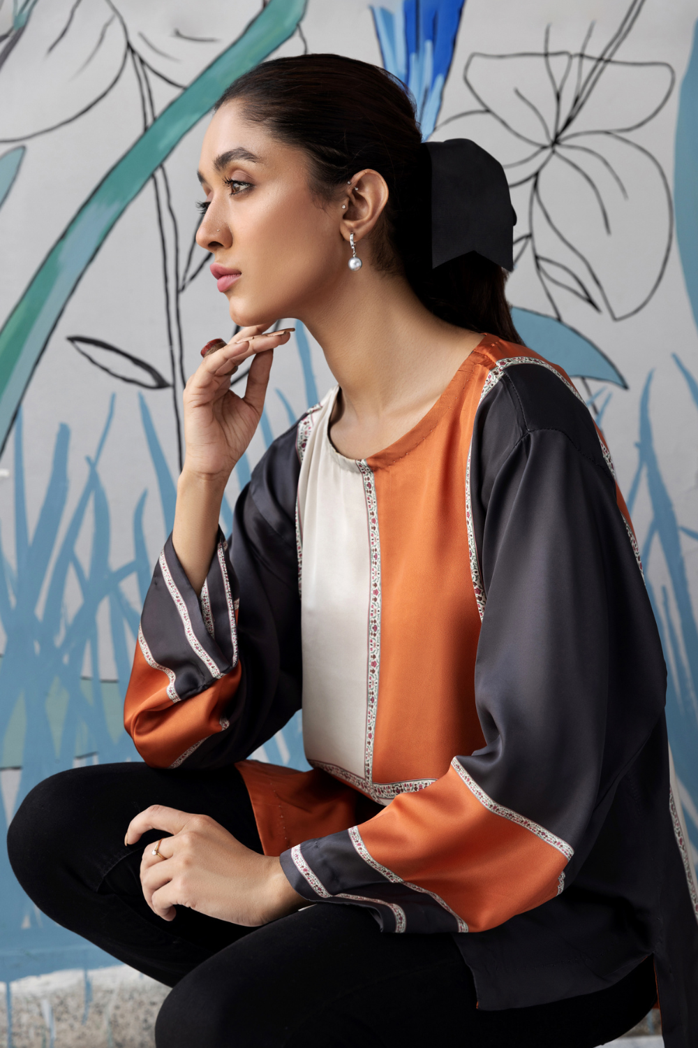 1 PC Stitched | Silk Tunic Printed Short Shirt